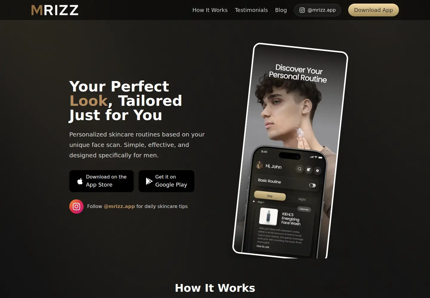 Captured homepage of mrizz.app in the current scan