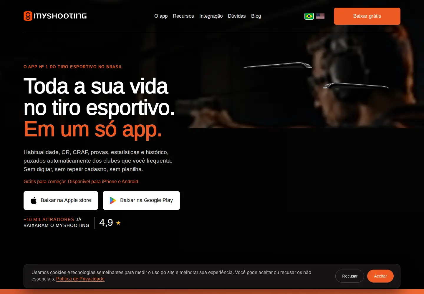 Captured homepage of myshooting.app in the current scan