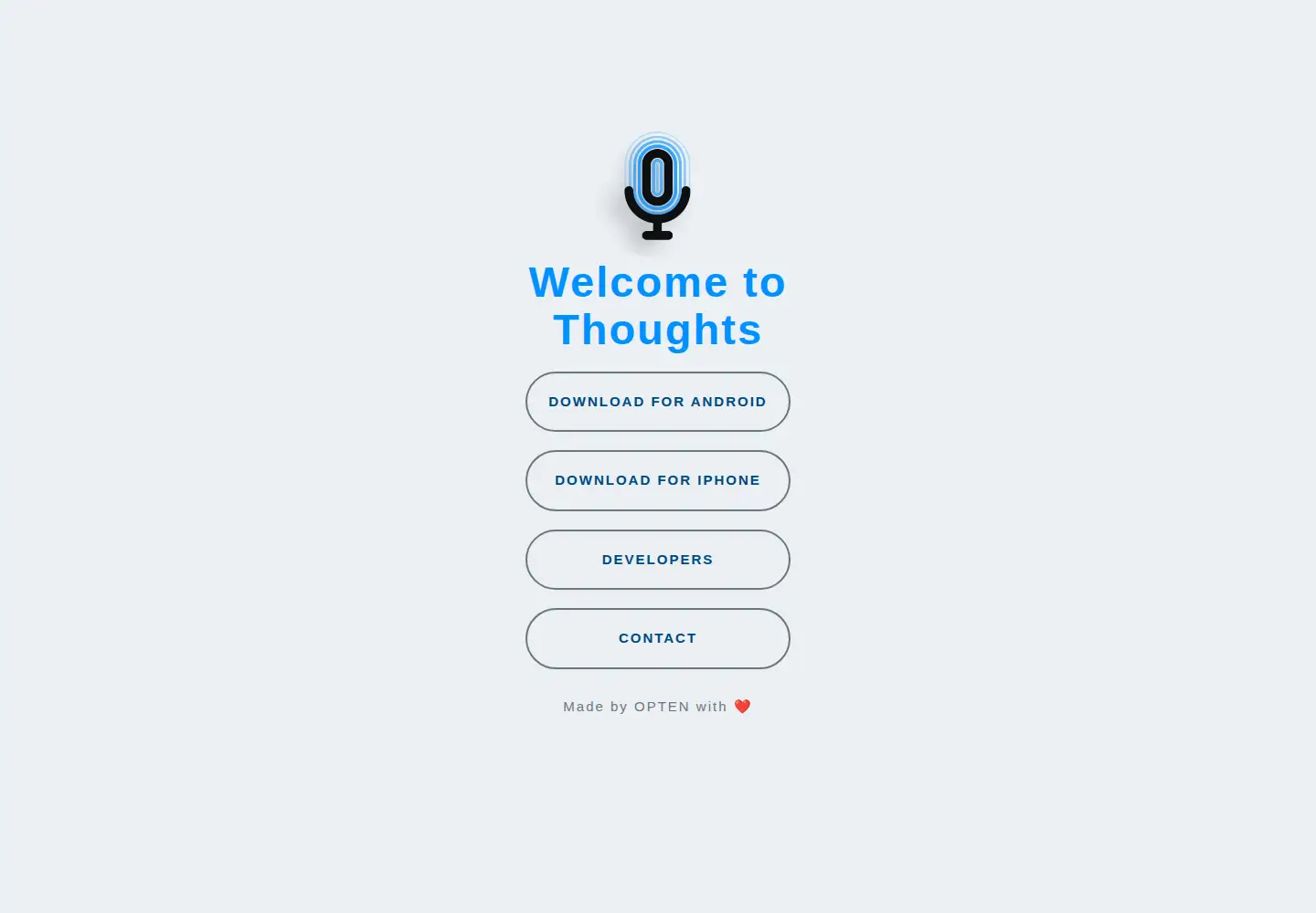 Screenshot of mythoughts.app