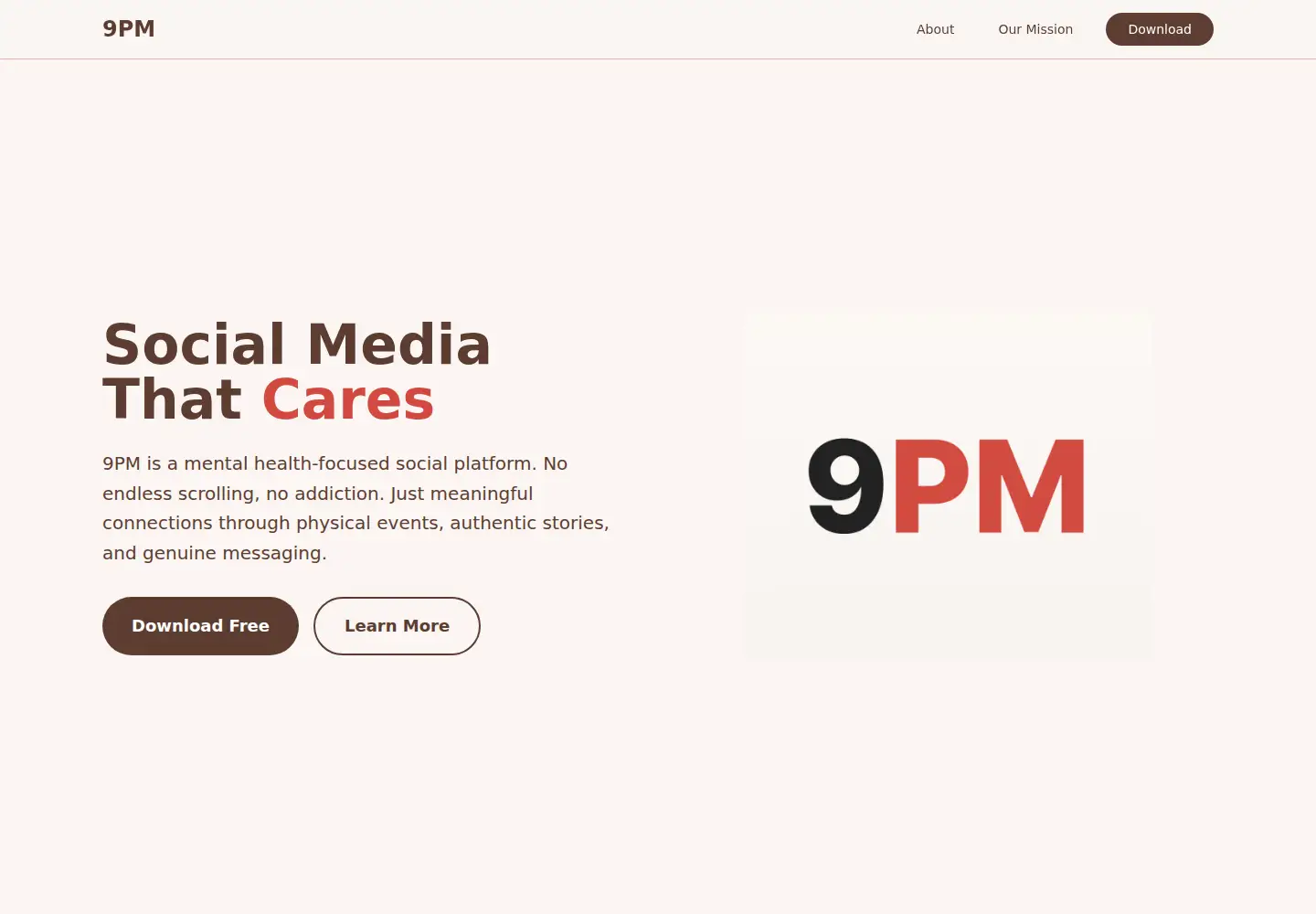 Screenshot of ninepm.app