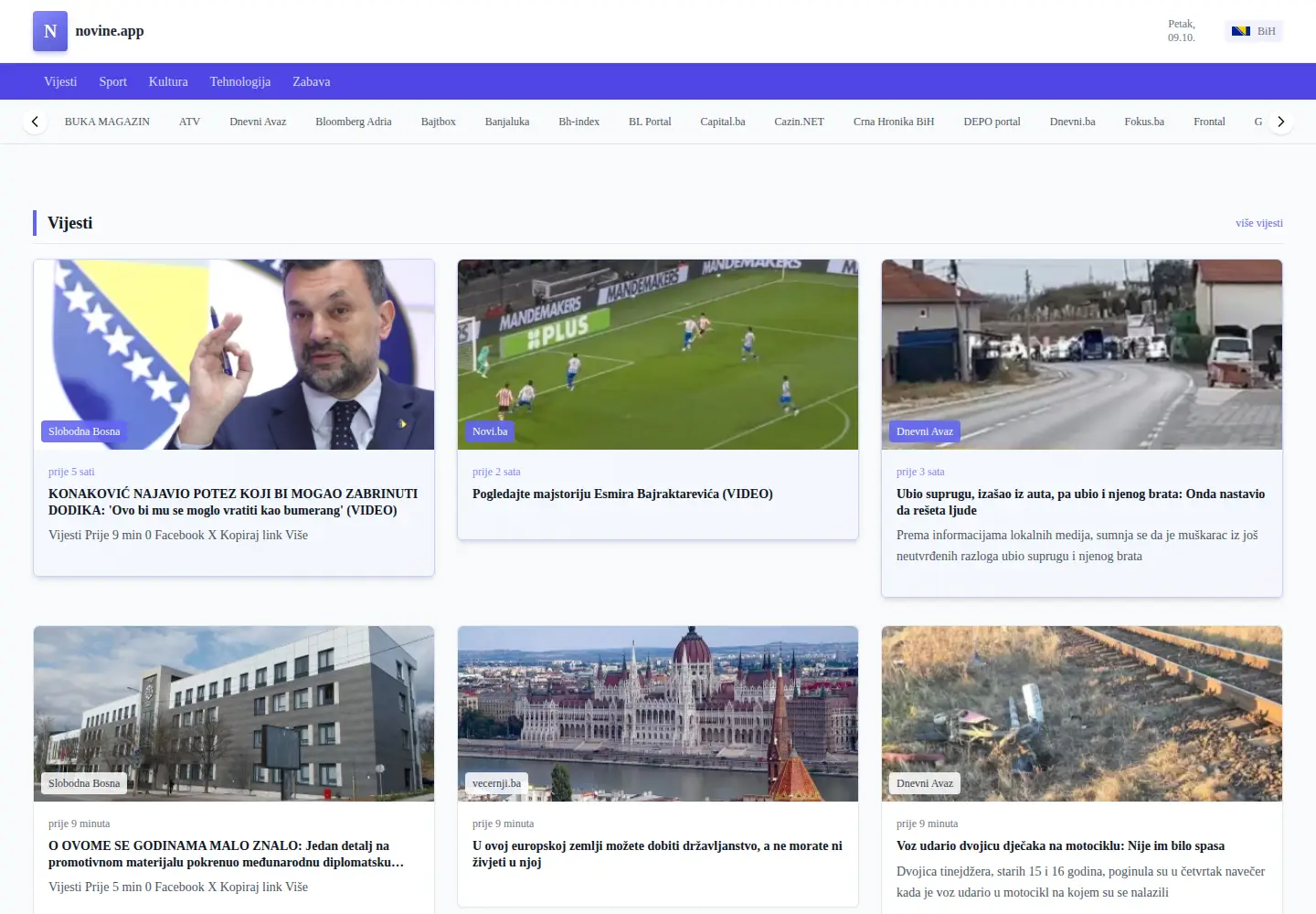 Screenshot of novine.app