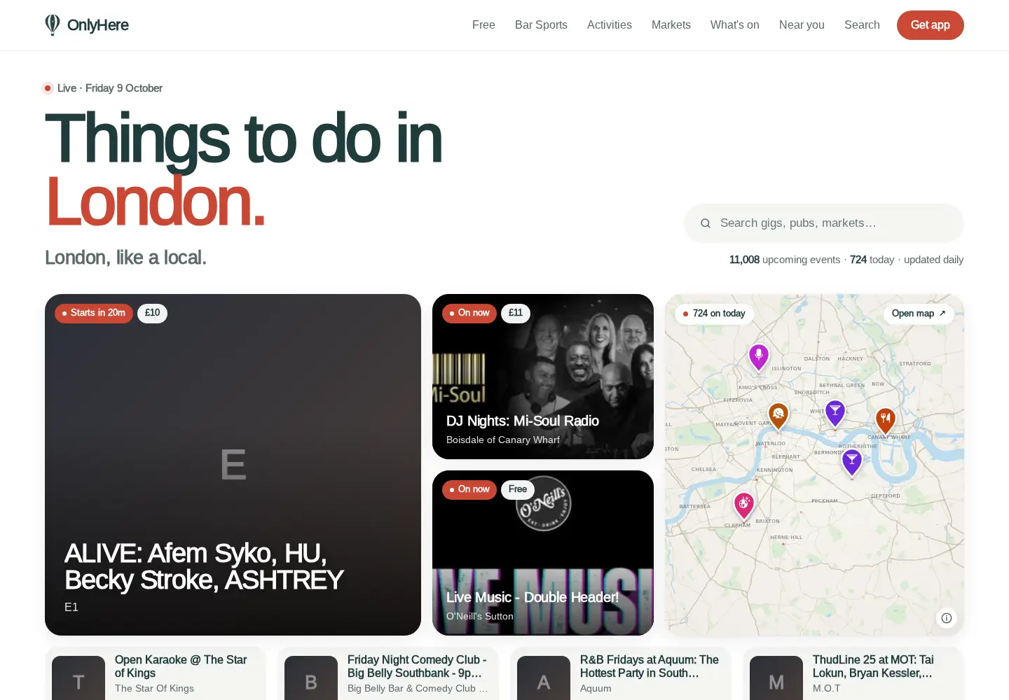 Captured homepage of onlyhere.app in the current scan