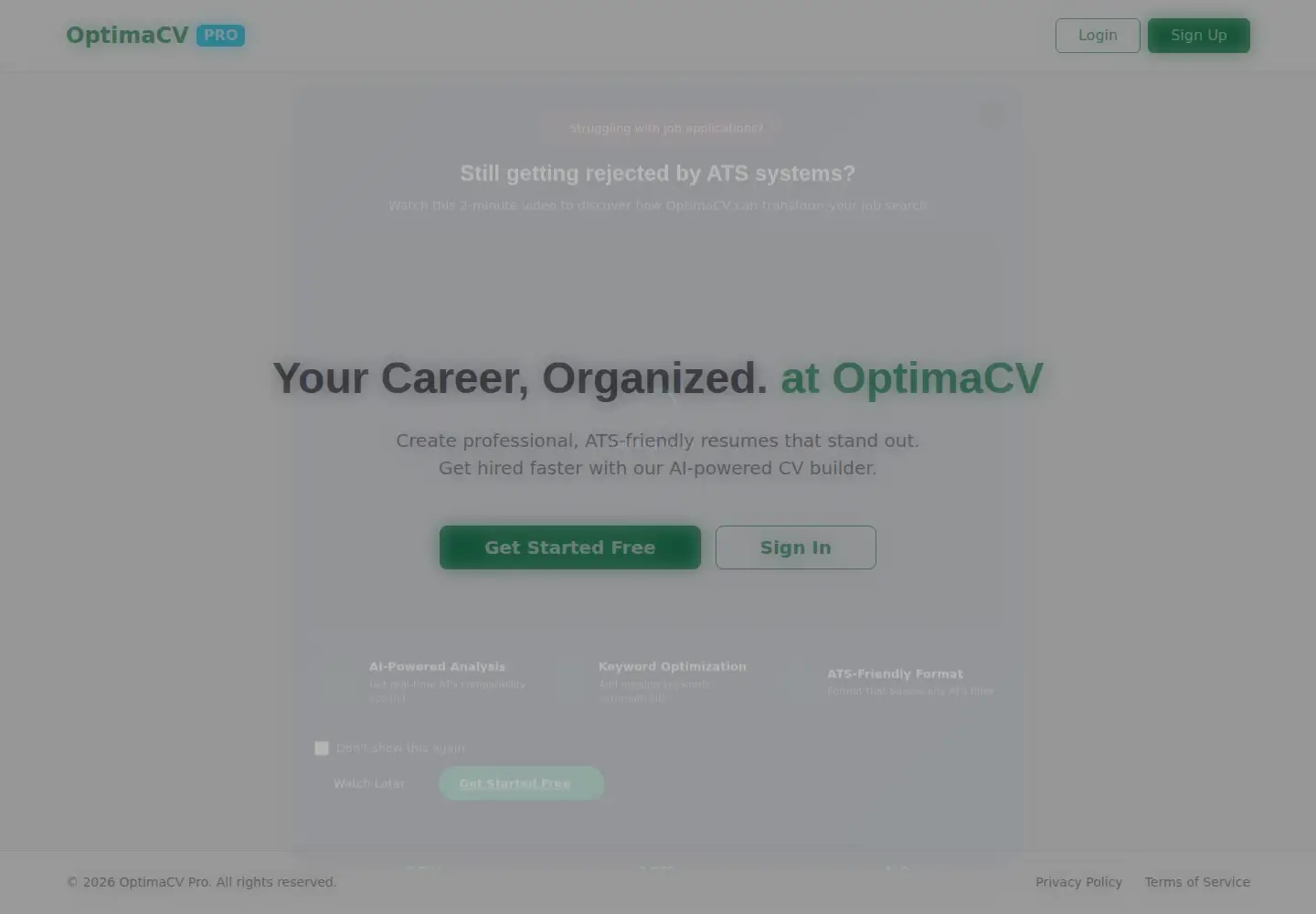 Screenshot of optimacv.app