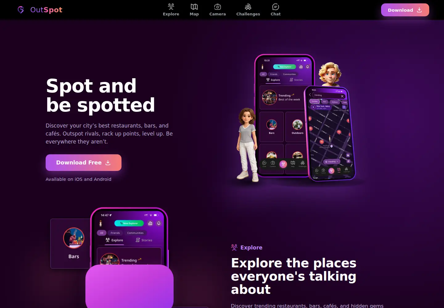 Captured homepage of outspot.app in the current scan