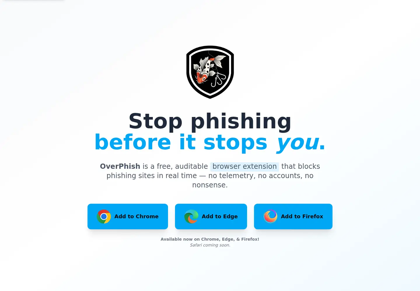 Screenshot of overphish.app