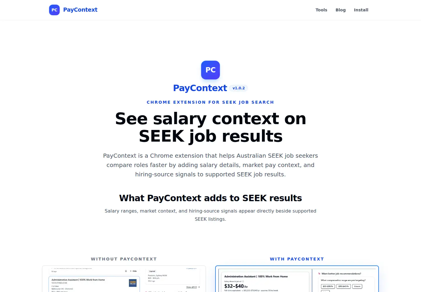 Captured homepage of paycontext.app in the current scan