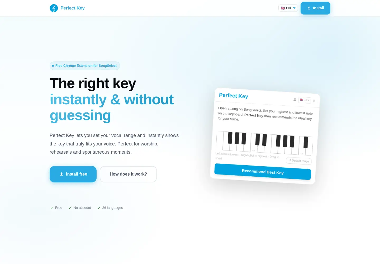 Screenshot of perfectkey.app
