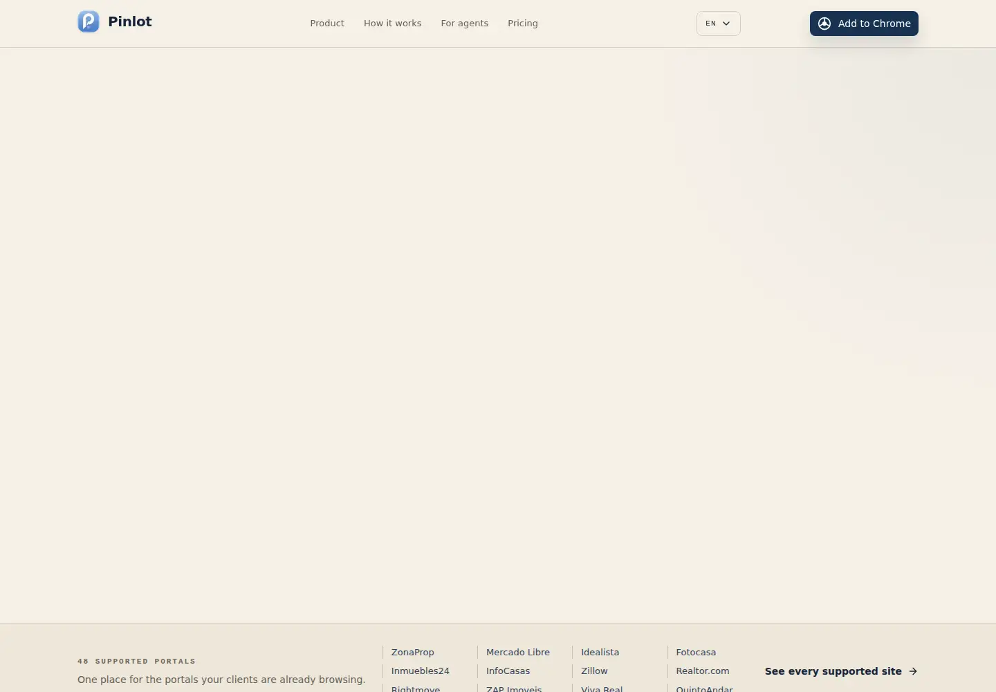 Captured homepage of pinlot.app in the current scan