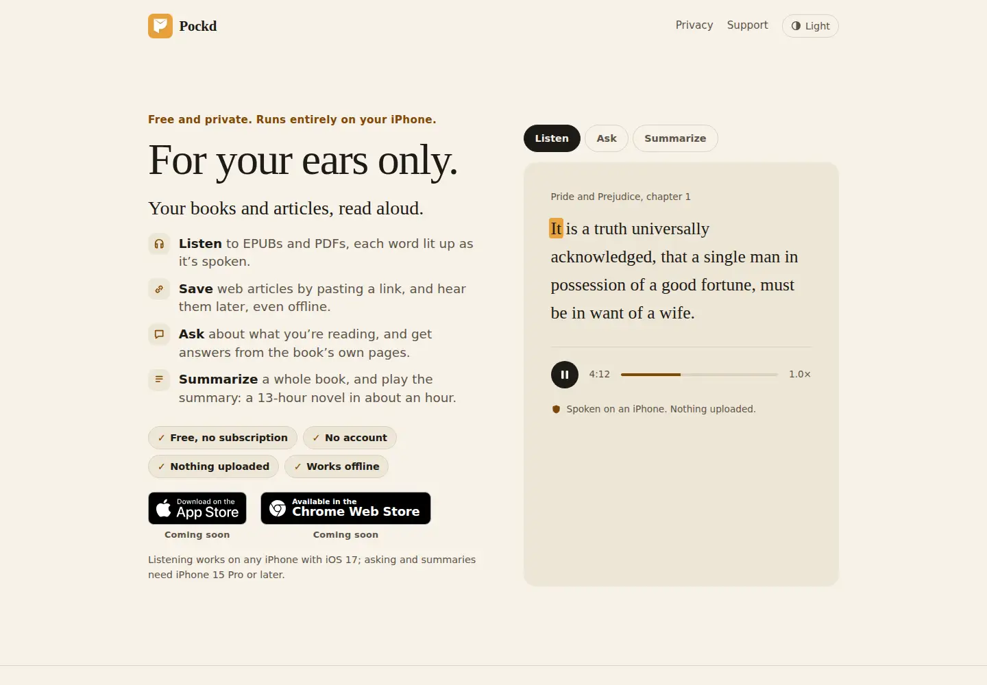 Screenshot of pockd.app