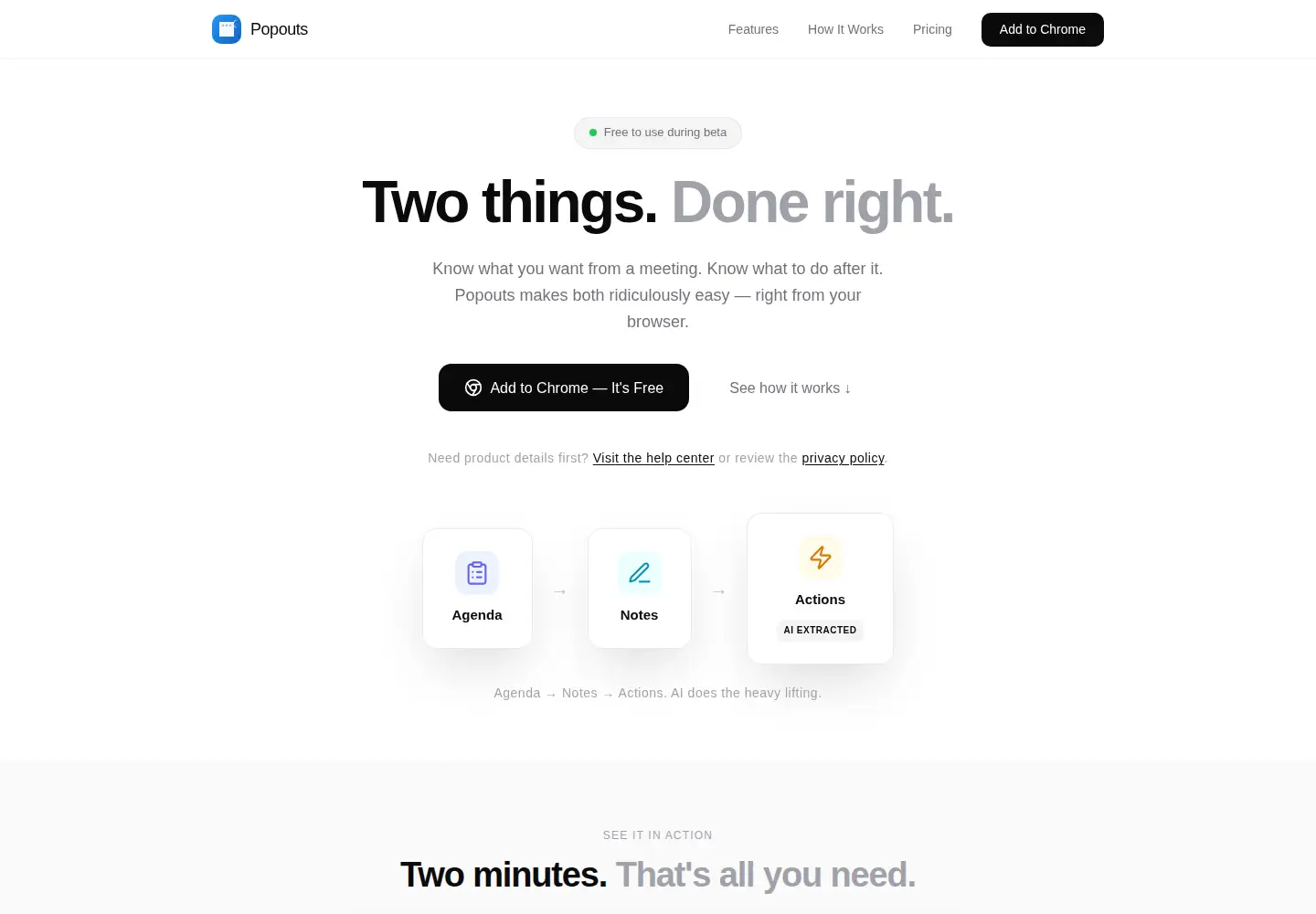 Screenshot of popouts.app