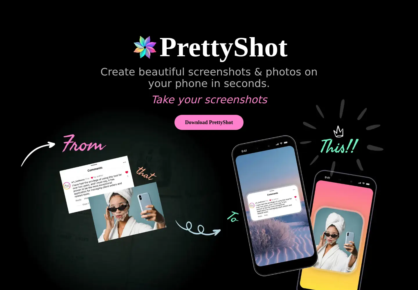 Screenshot of prettyshot.app