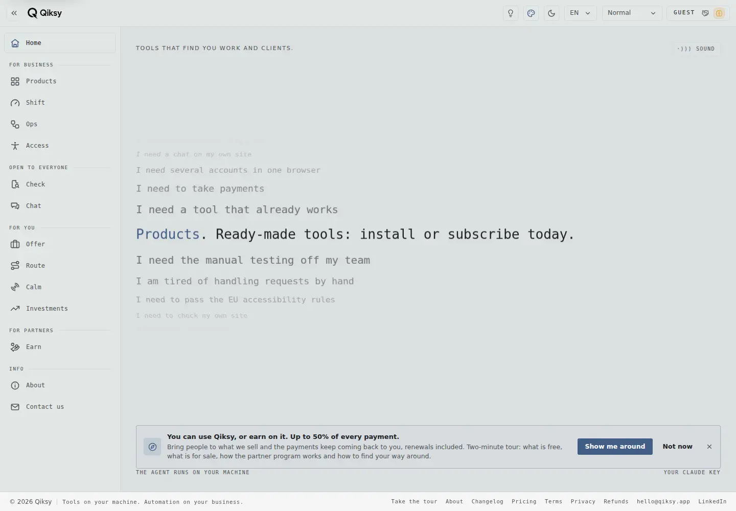 Screenshot of qiksy.app