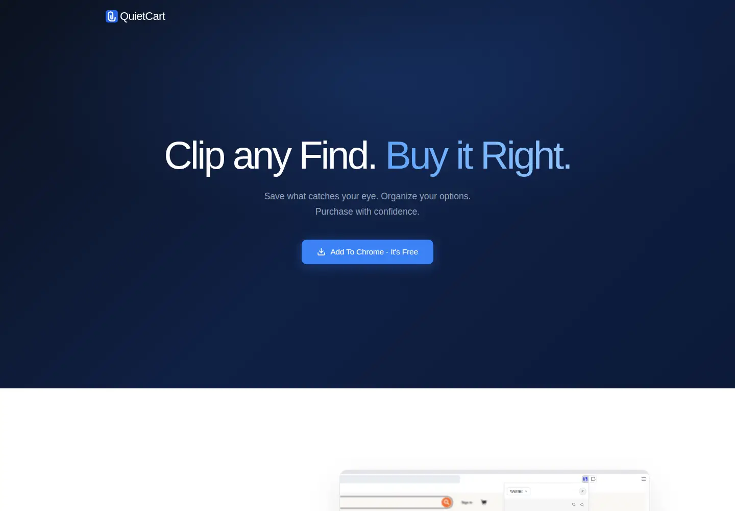 Screenshot of quietcart.app