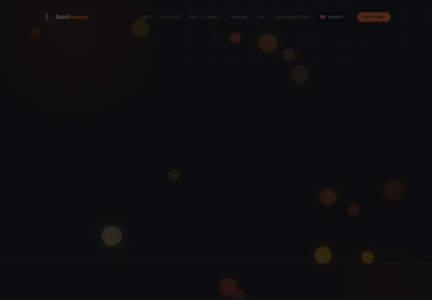 Captured homepage of raidbeacon.app in the current scan