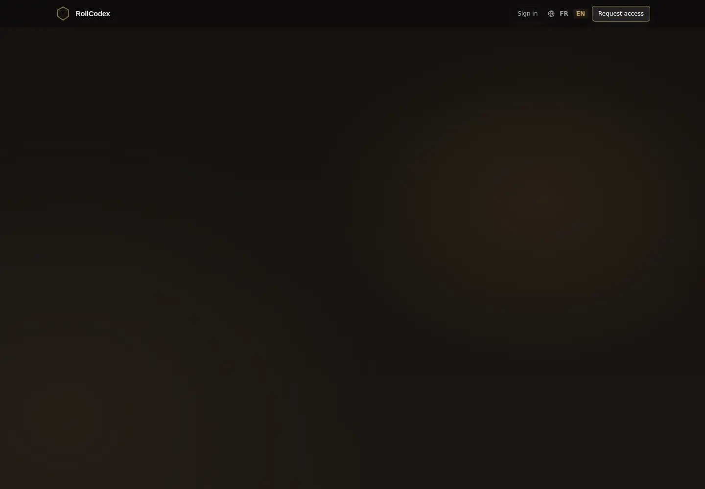 Screenshot of rollcodex.app