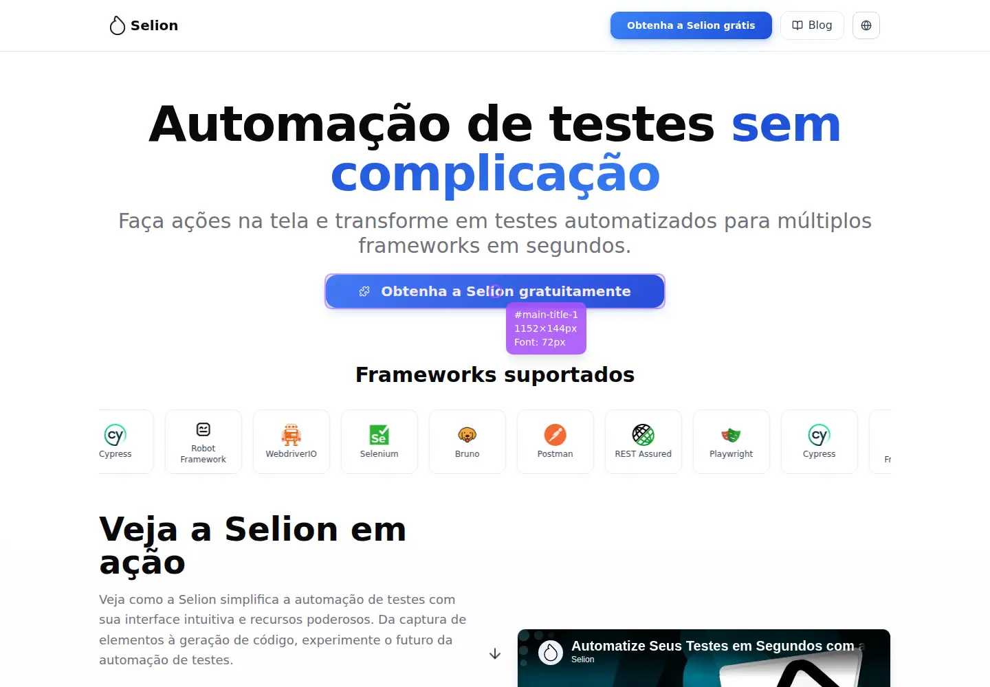 Screenshot of selion.app