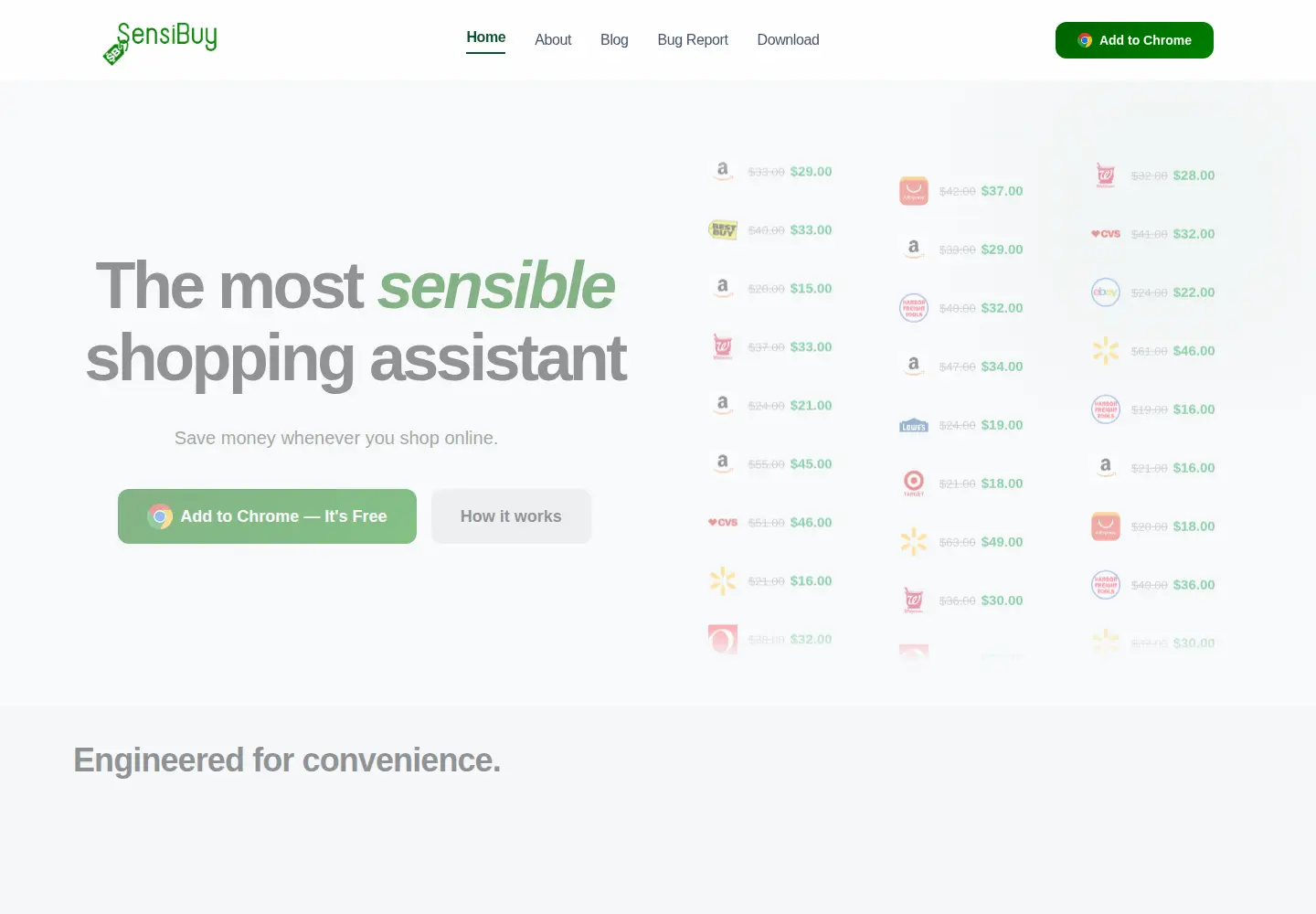 Screenshot of sensibuy.app