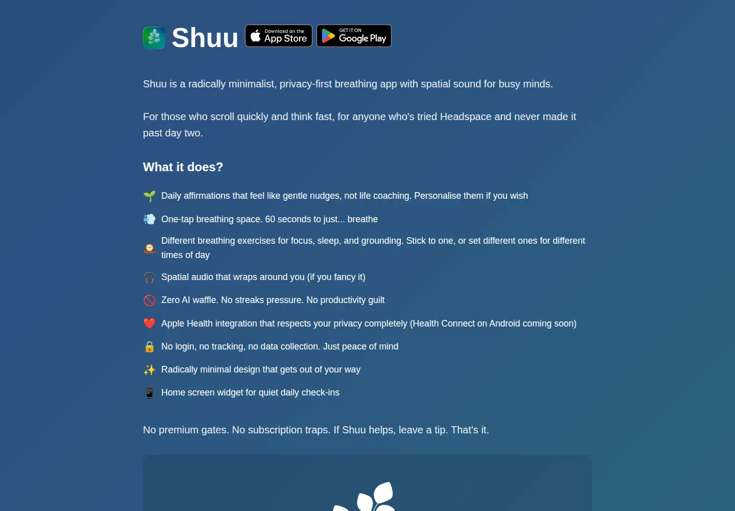 Screenshot of shuu.app