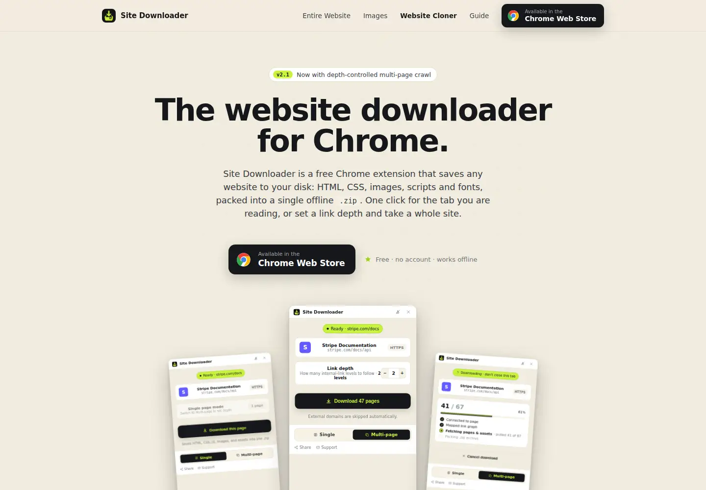 Screenshot of sitedownloader.app