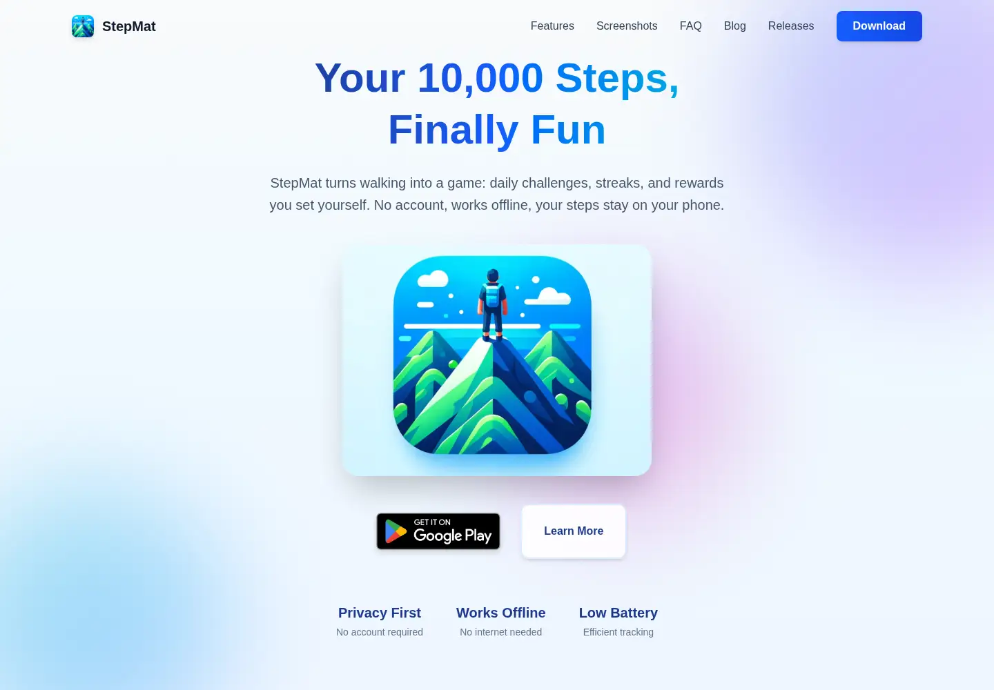 Screenshot of stepmat.app