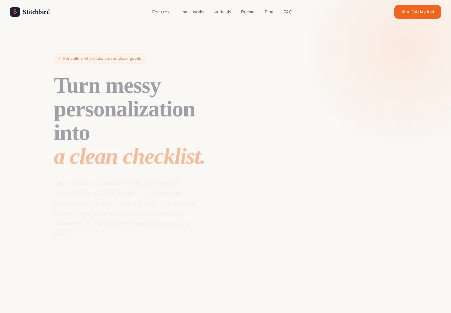 Captured homepage of stitchbird.app in the current scan