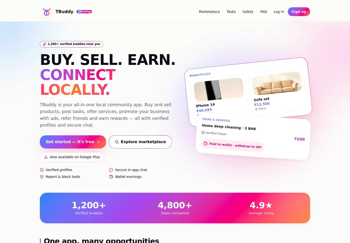 Captured homepage of tbuddy.app in the current scan