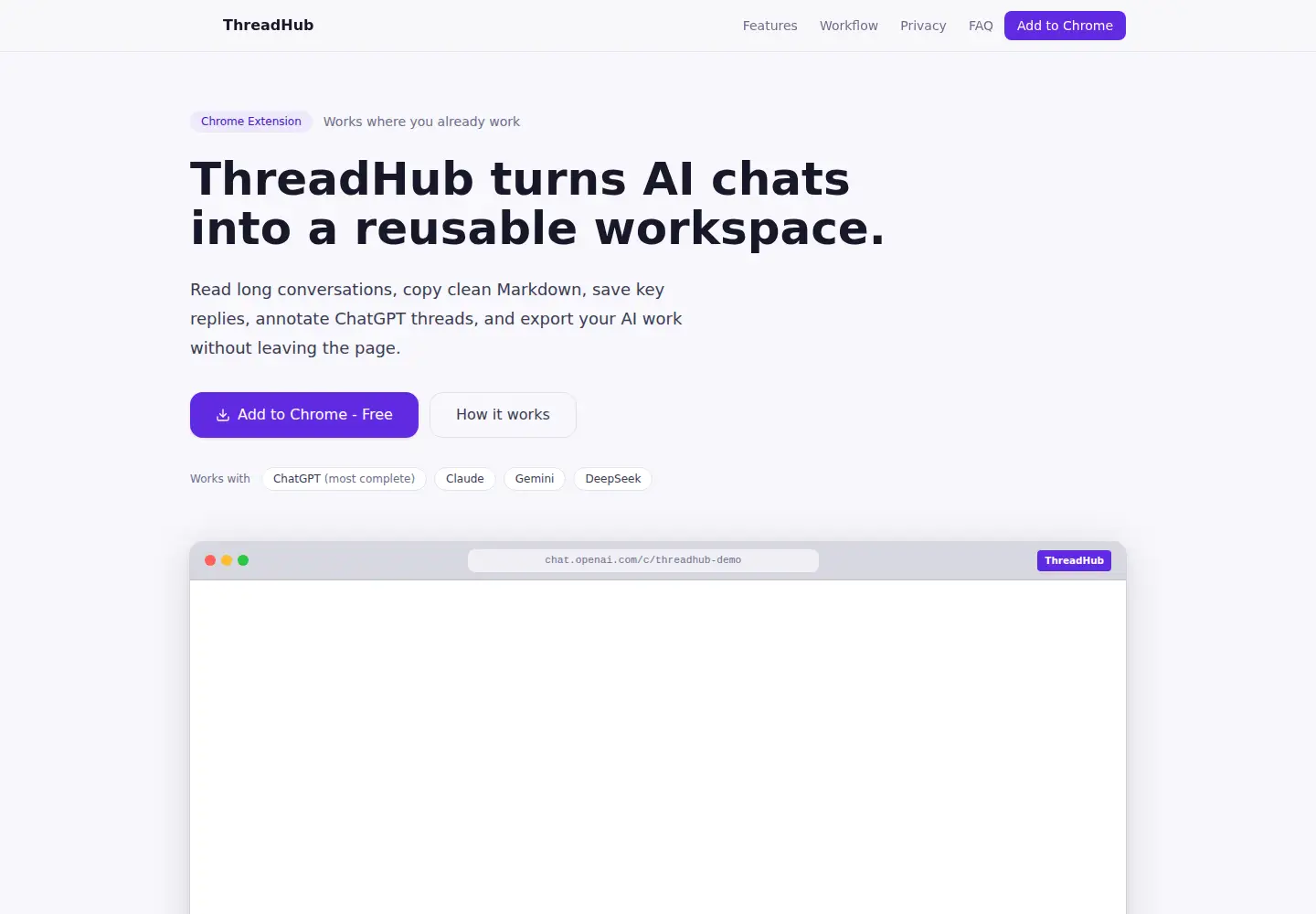 Screenshot of threadhub.app