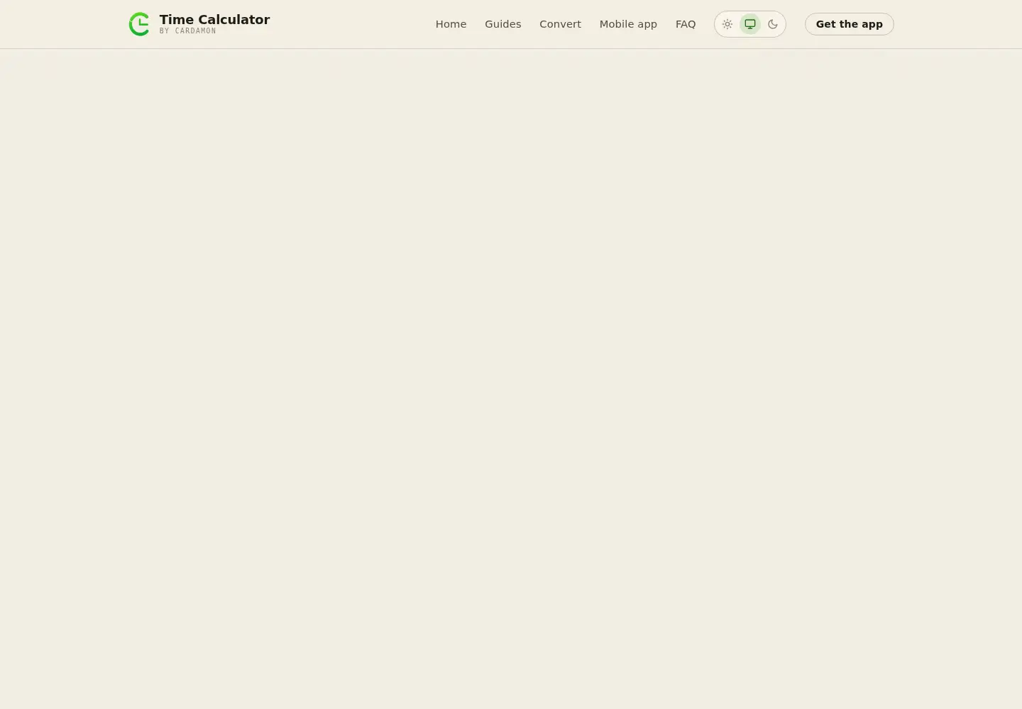Captured homepage of timecalculator.app in the current scan