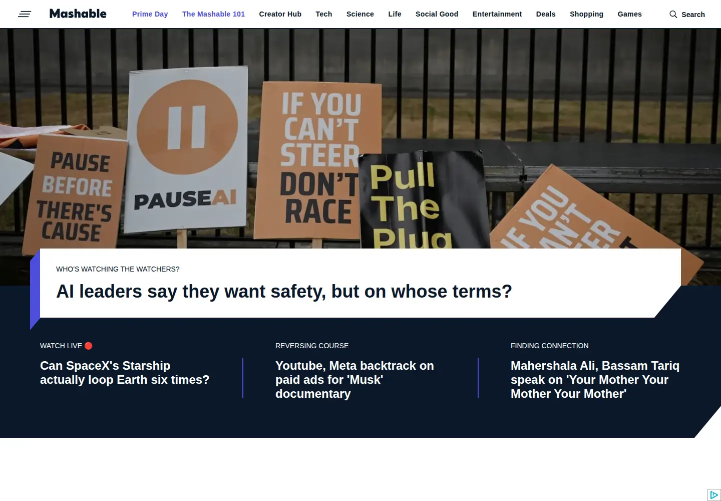 Screenshot of mashable.com