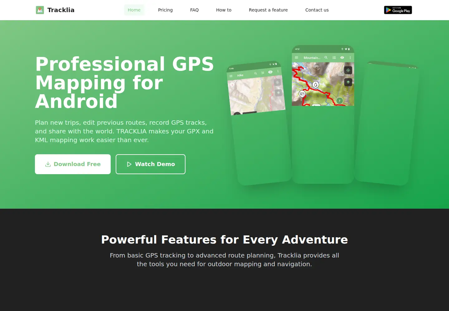 Captured homepage of tracklia.app in the current scan