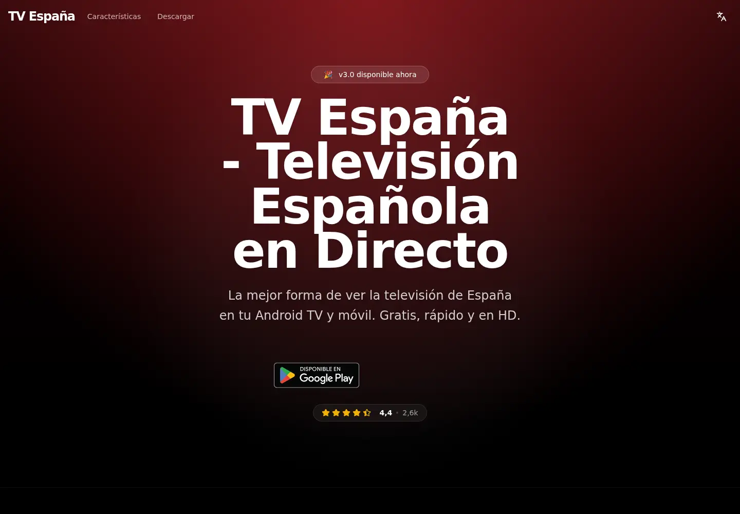 Screenshot of tvespana.app