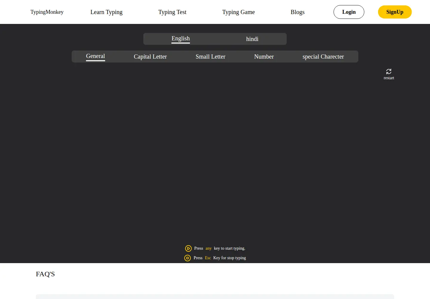 Captured homepage of typingmonkey.app in the current scan