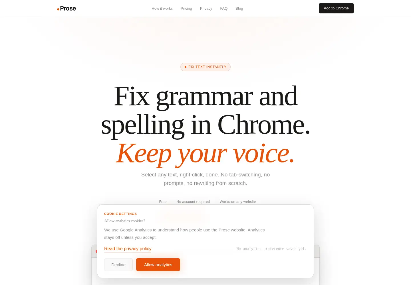 Screenshot of useprose.app