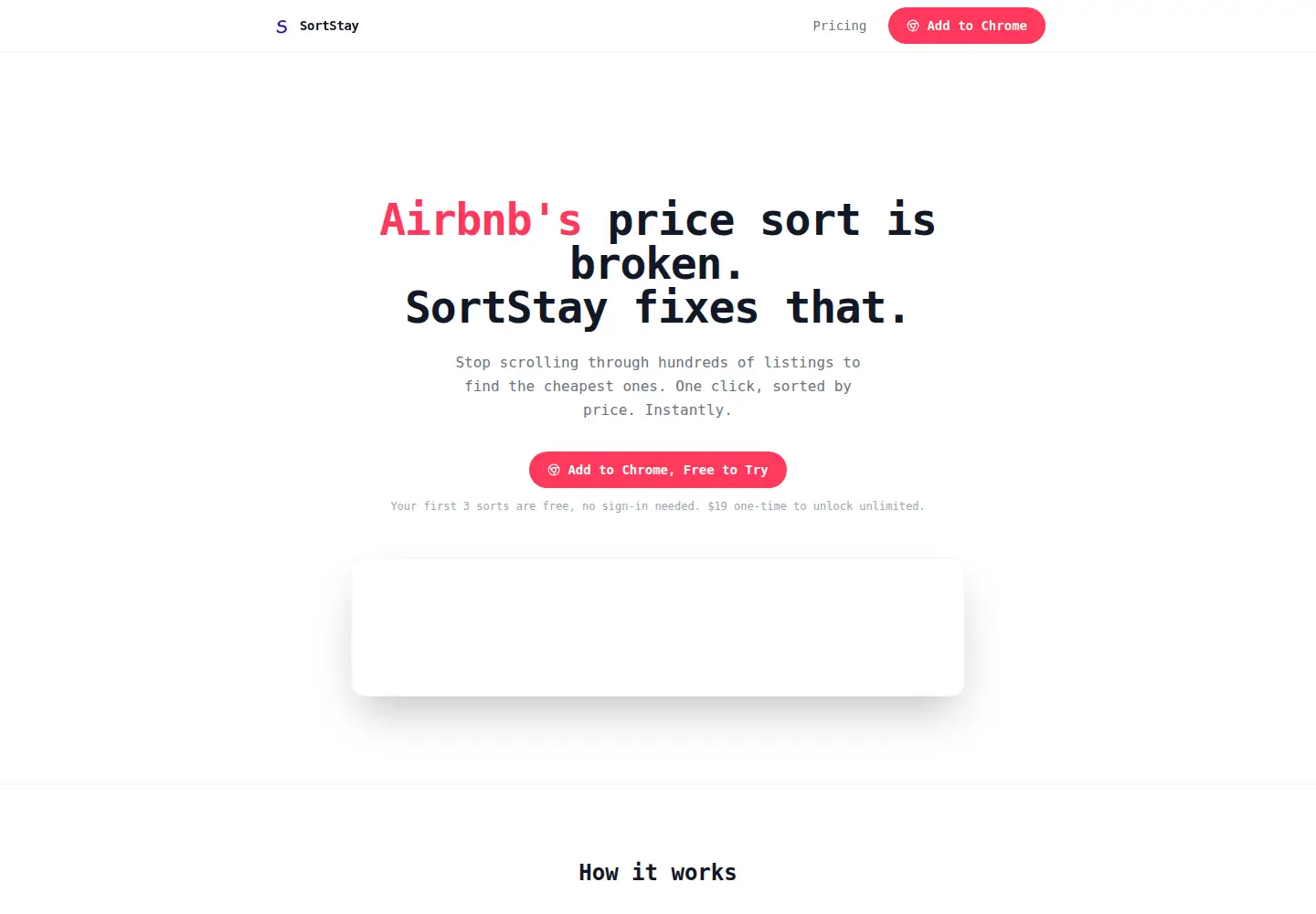 Screenshot of usesortstay.app