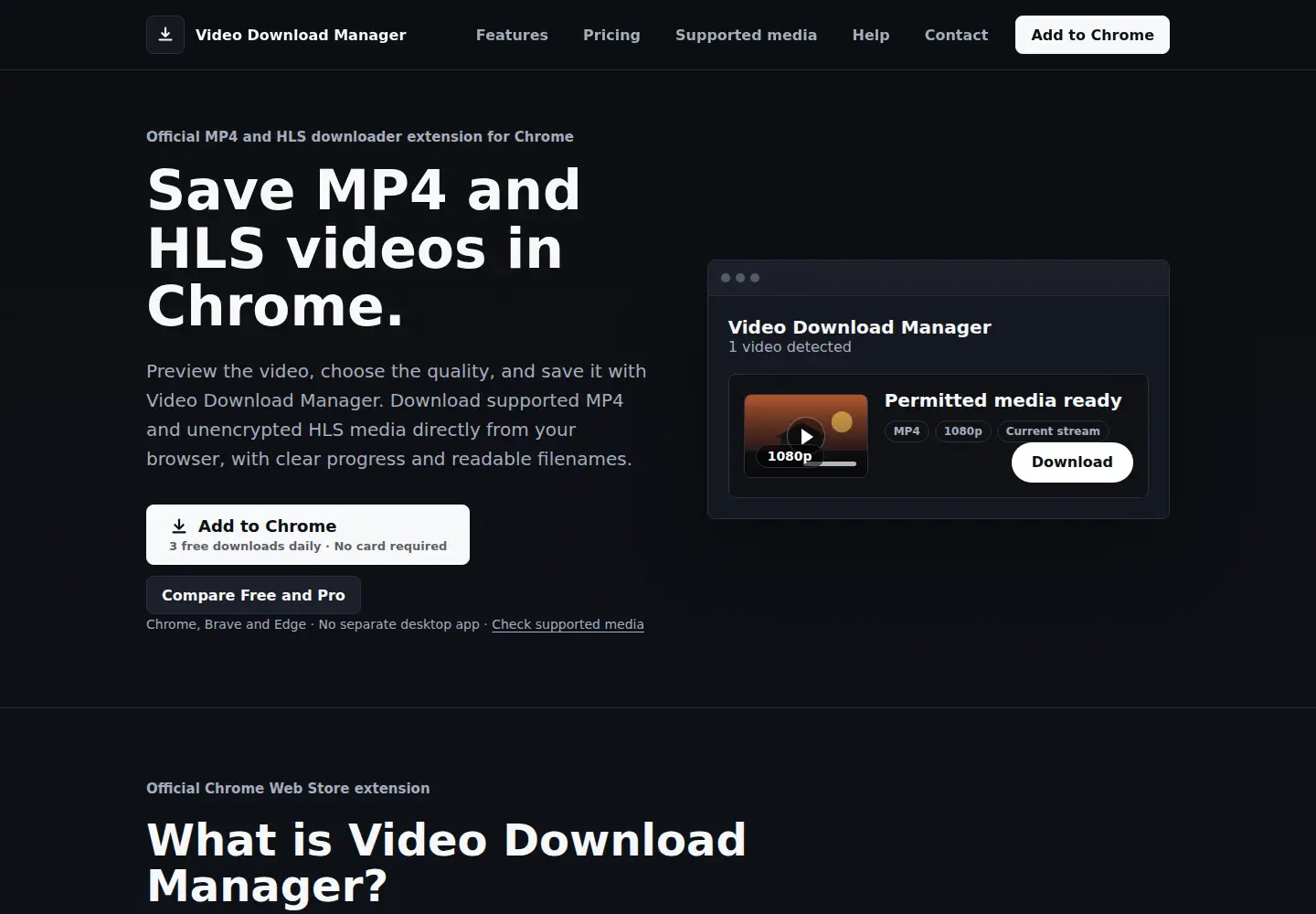 Captured homepage of videodownloadmanager.app in the current scan