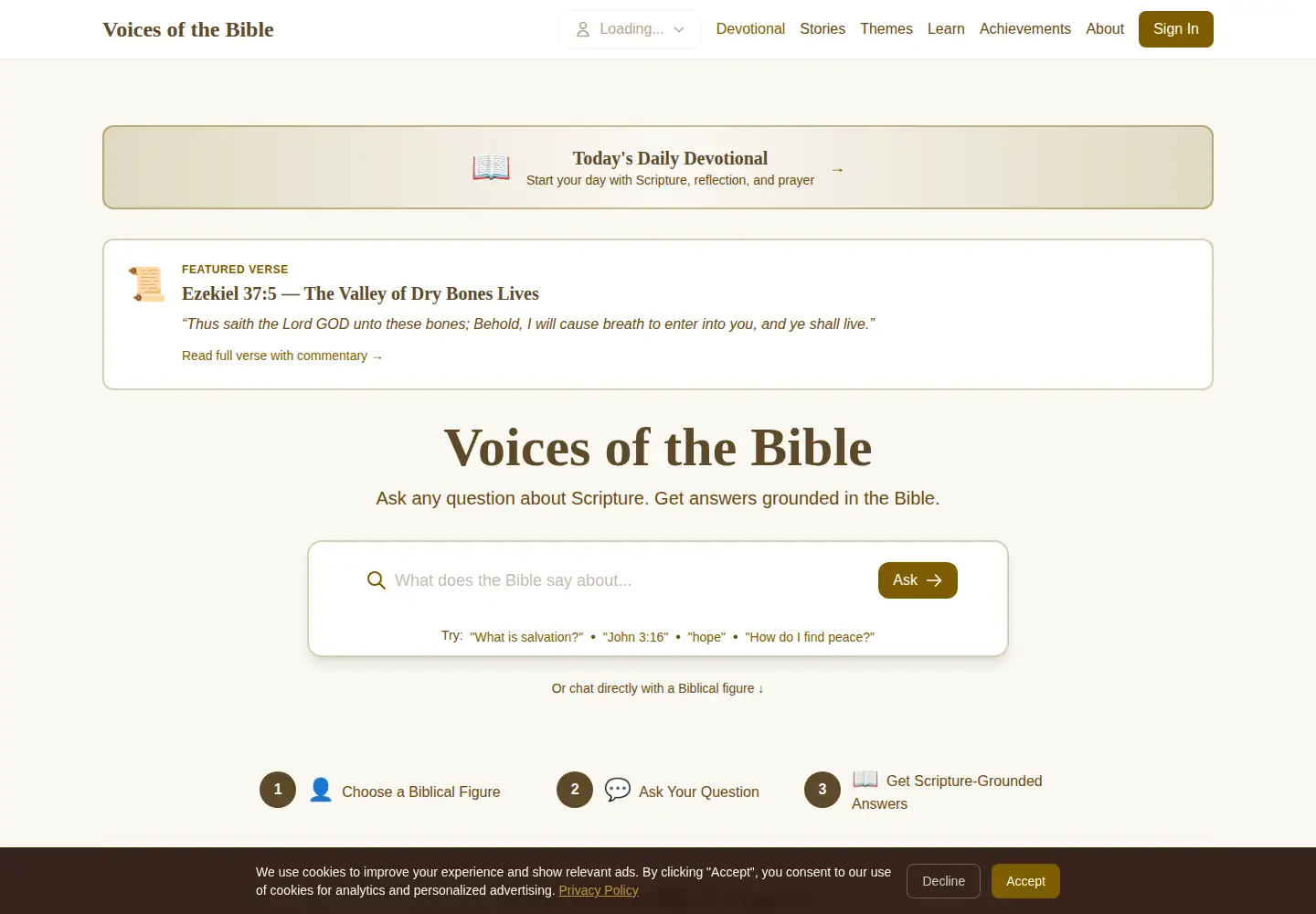 Screenshot of voicesofthebible.app