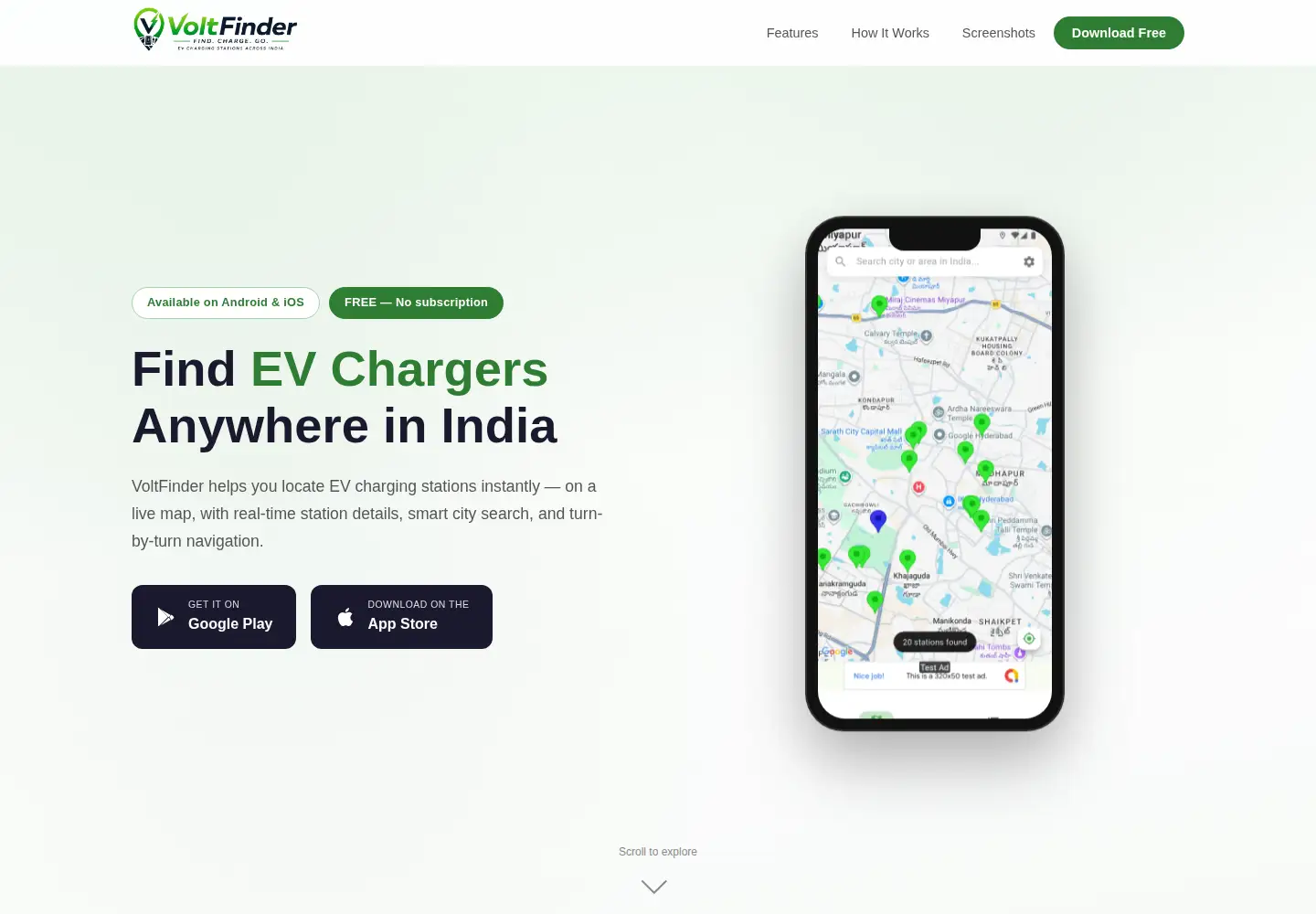 Screenshot of voltfinder.app