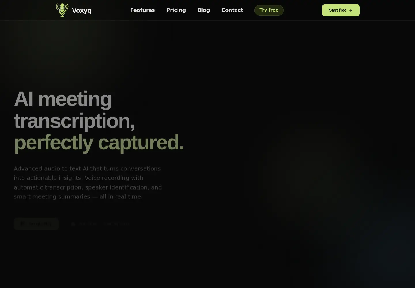 Captured homepage of voxyq.app in the current scan
