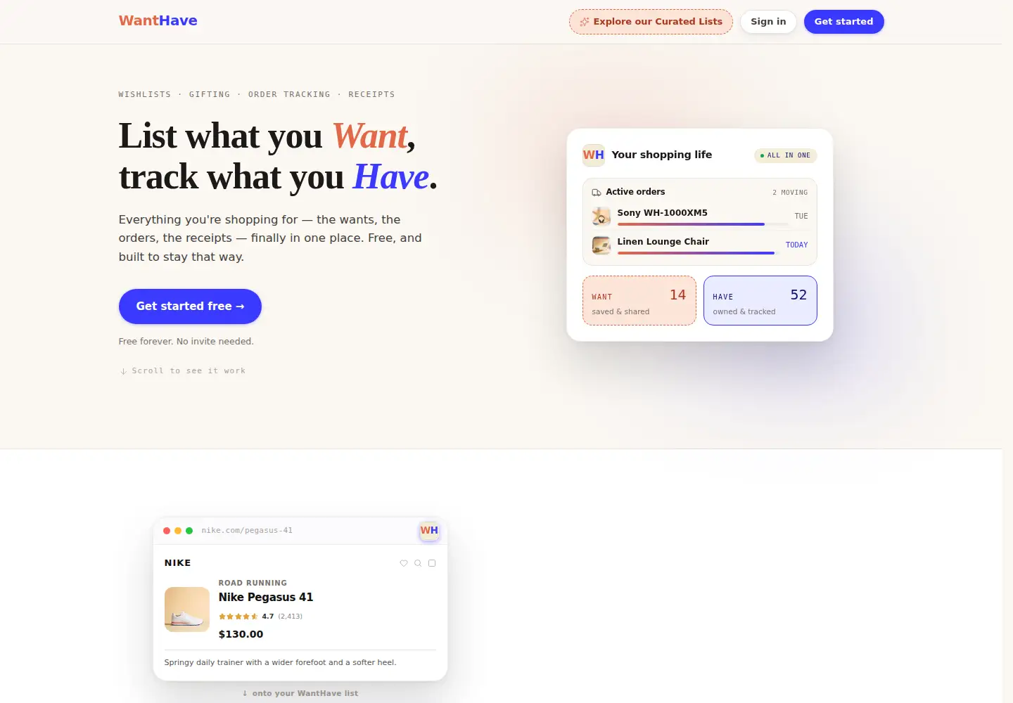 Captured homepage of wanthave.app in the current scan
