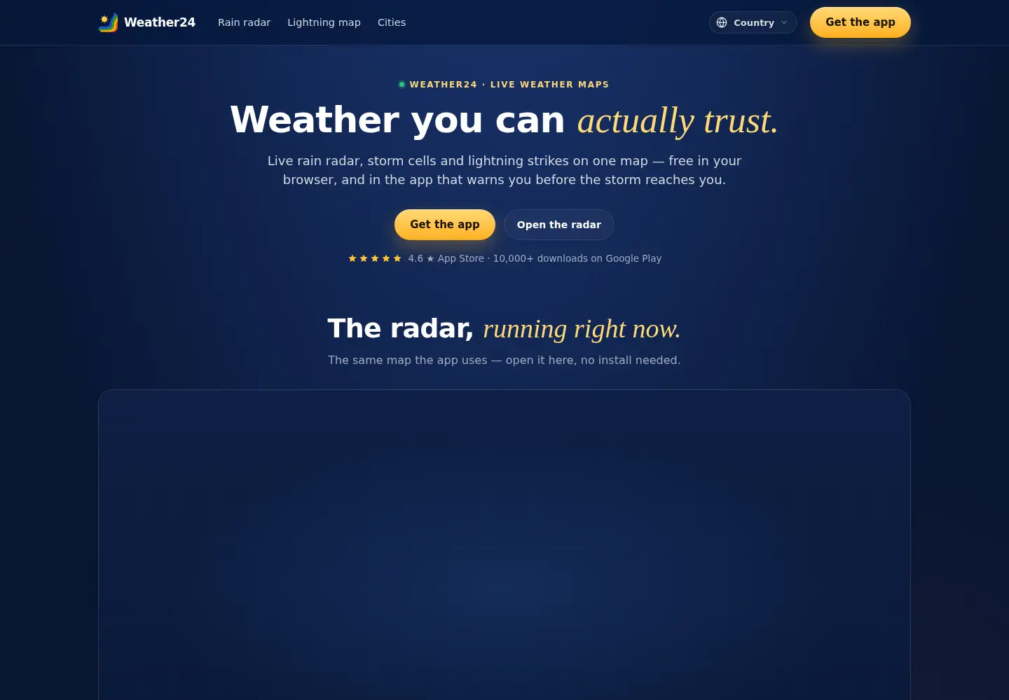 Captured homepage of weather24.app in the current scan