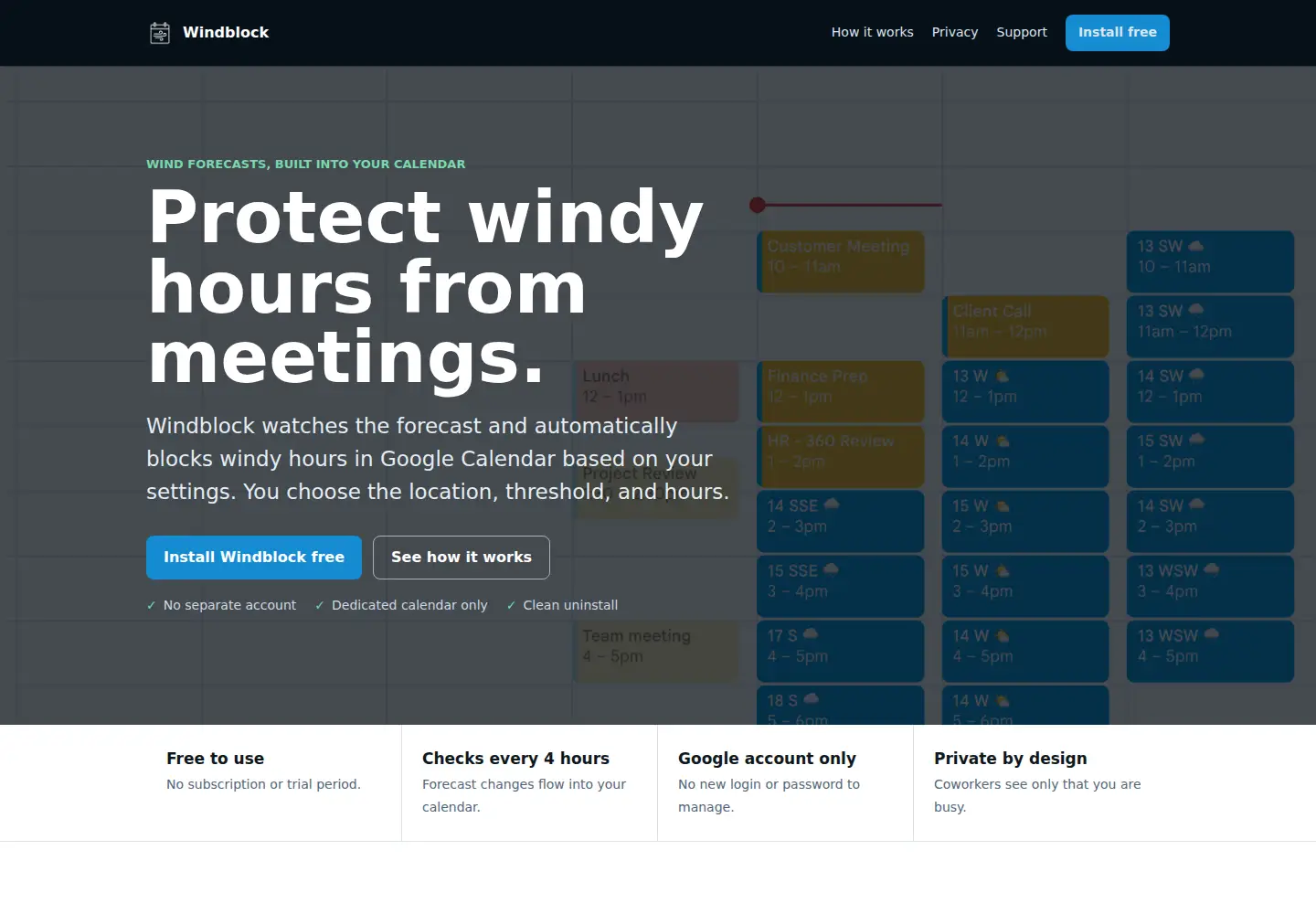Captured homepage of windblock.app in the current scan