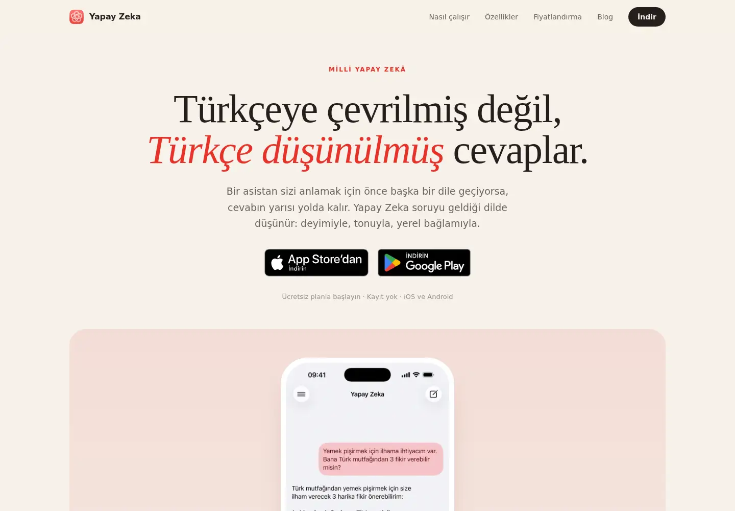 Screenshot of yapay-zeka.app