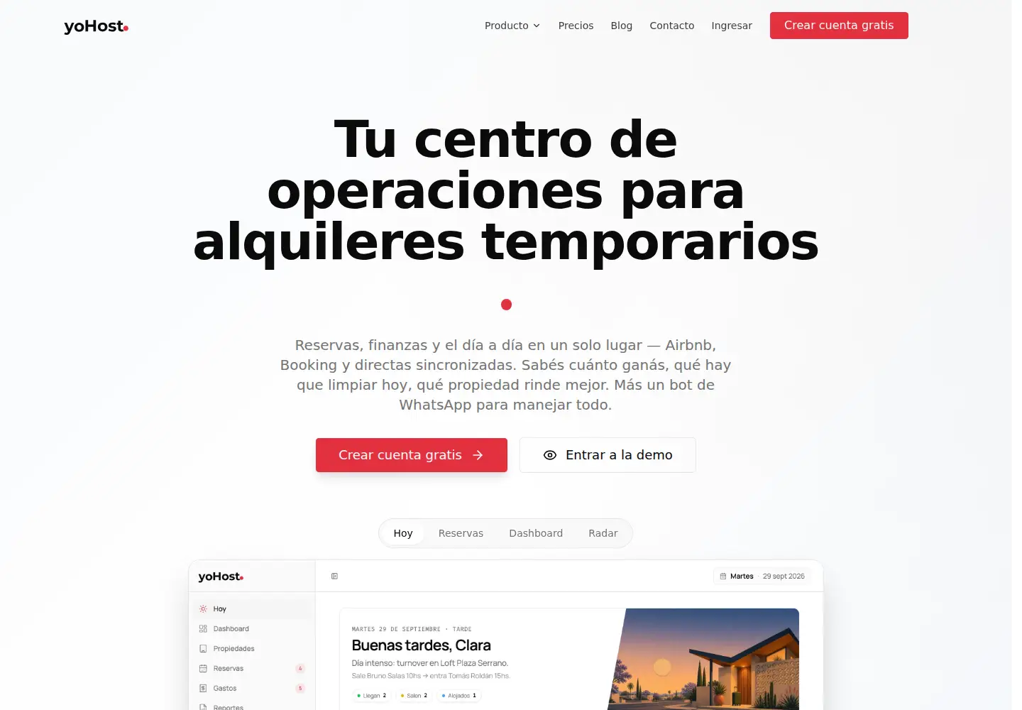 Captured homepage of yohost.app in the current scan