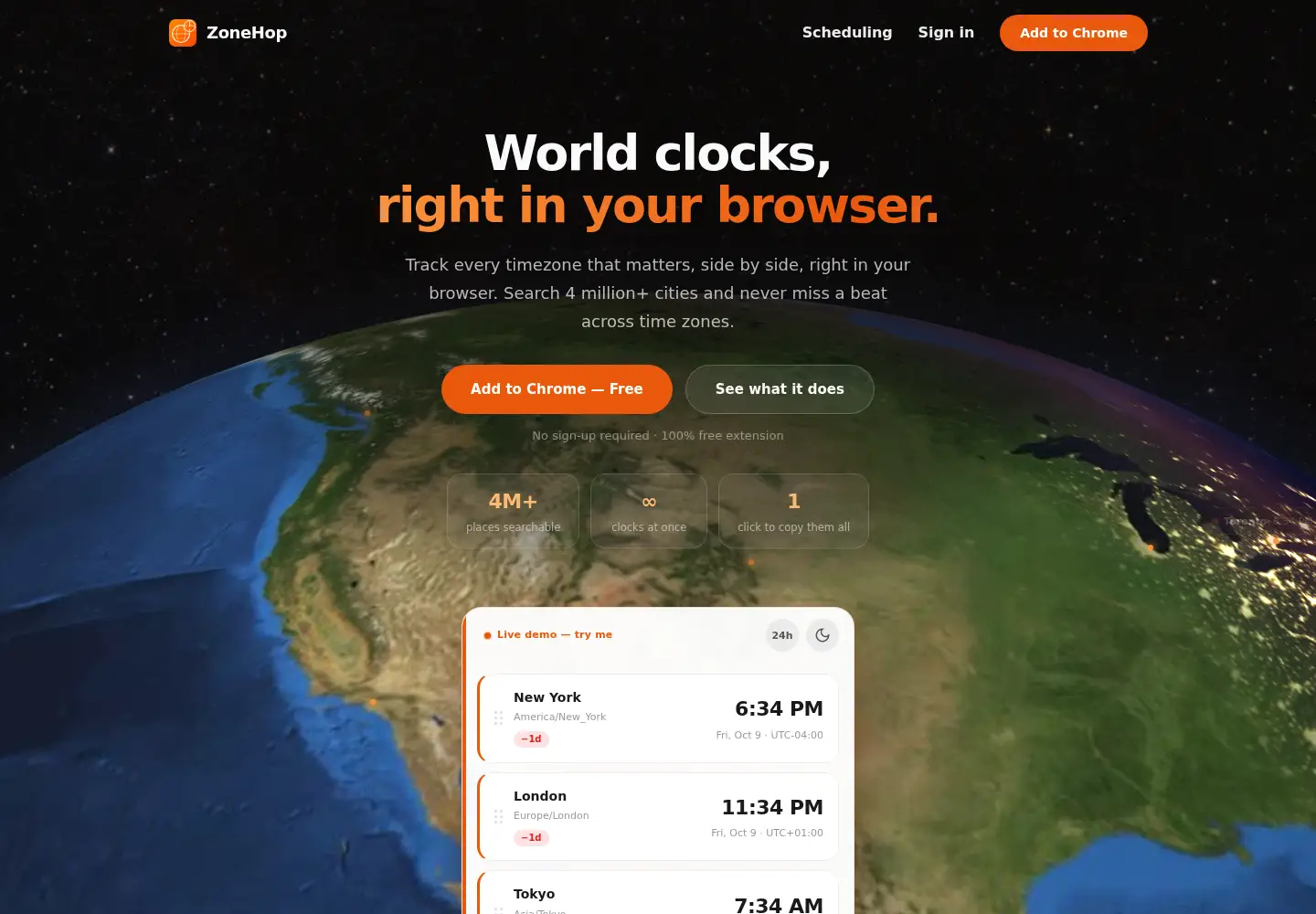 Screenshot of zonehop.app