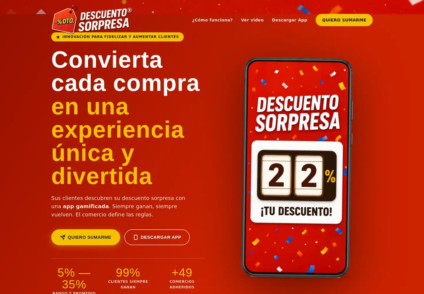Captured homepage of descuentosorpresa.com.ar in the current scan