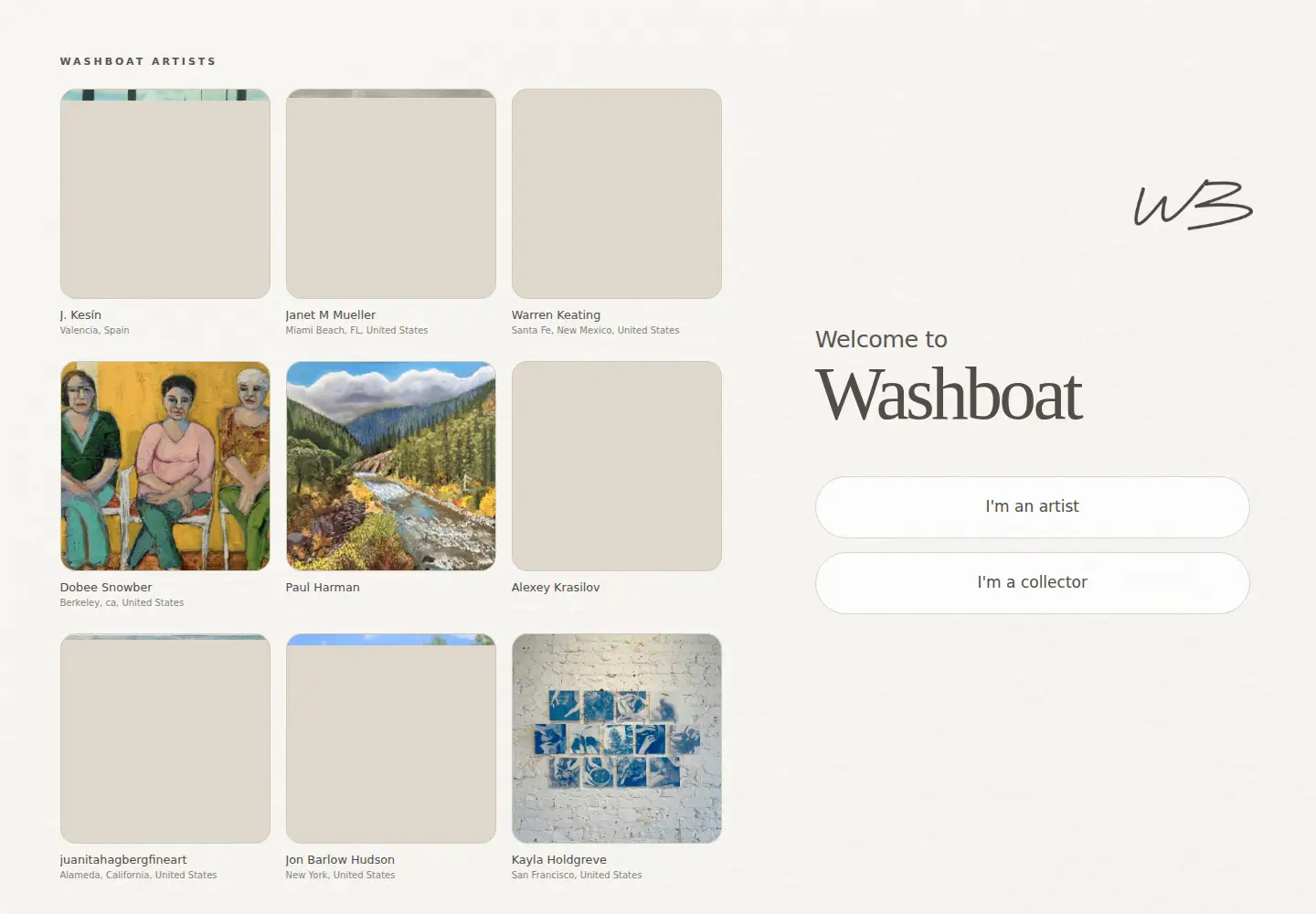 Screenshot of washboat.art