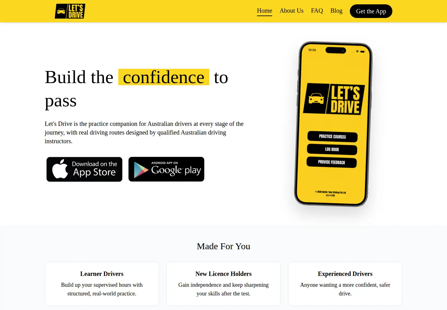 Captured homepage of betteryourdriving.com.au in the current scan