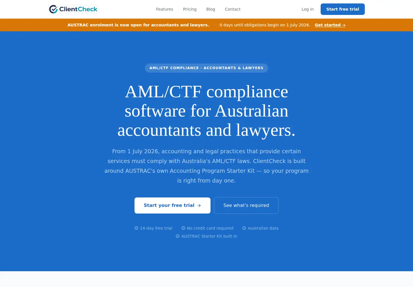 Screenshot of clientcheck.com.au