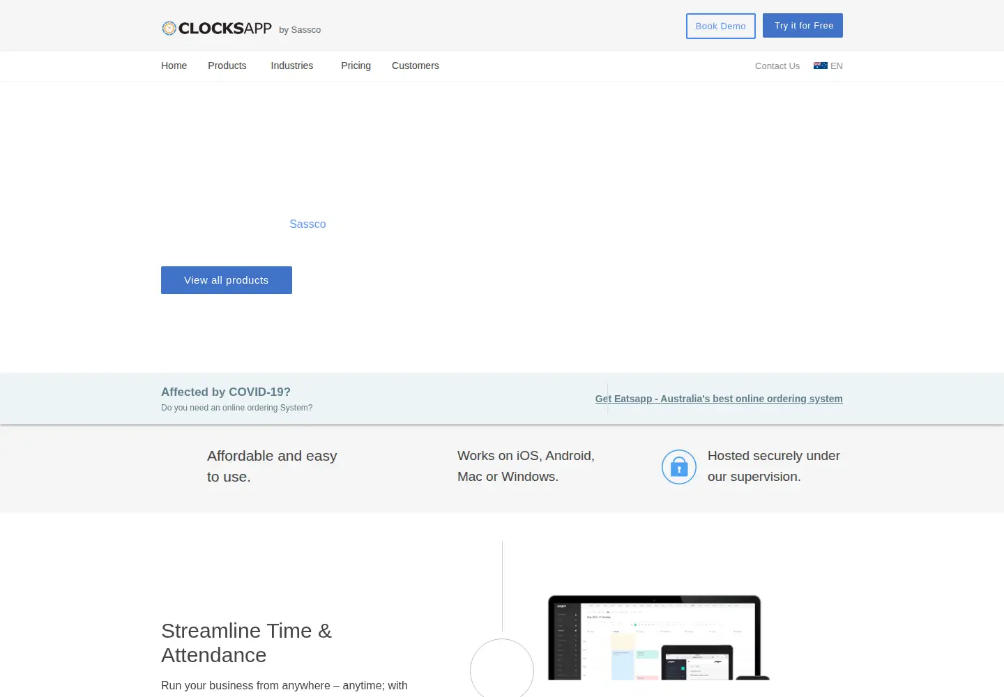 Screenshot of clocksapp.com.au