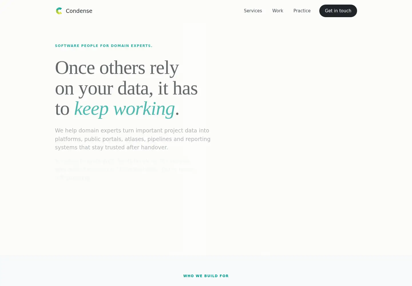 Screenshot of condense.com.au